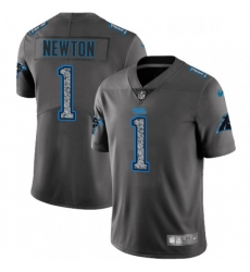 Mens Nike Carolina Panthers 1 Cam Newton Gray Static Vapor Untouchable Limited NFL Jersey