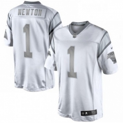 Mens Nike Carolina Panthers 1 Cam Newton Limited White Platinum NFL Jersey