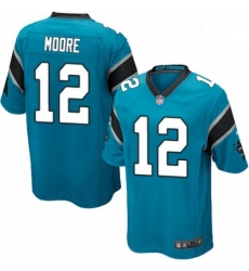 Mens Nike Carolina Panthers 12 DJ Moore Game Blue Alternate NFL Jersey