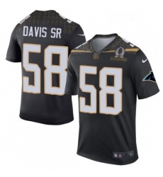 Mens Nike Carolina Panthers 58 Thomas Davis Elite Black Team Irvin 2016 Pro Bowl NFL Jersey