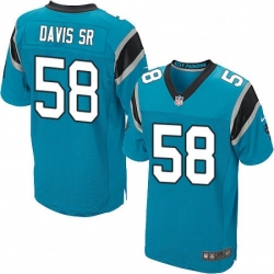 Mens Nike Carolina Panthers 58 Thomas Davis Elite Blue Alternate NFL Jersey