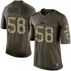 Mens Nike Carolina Panthers 58 Thomas Davis Limited Green Salute to Service NFL Jersey