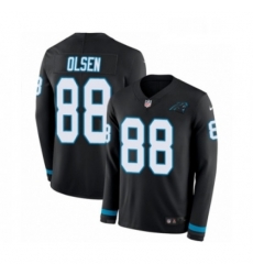 Mens Nike Carolina Panthers 88 Greg Olsen Limited Black Therma Long Sleeve NFL Jersey