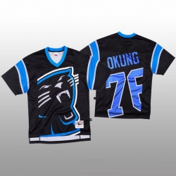 NFL Carolina Panthers 76 Russell Okung Black Men Mitchell  26 Nell Big Face Fashion Limited NFL Jersey