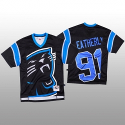 NFL Carolina Panthers 91 Stephen Weatherly Black Men Mitchell  26 Nell Big Face Fashion Limited NFL Jersey