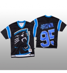 NFL Carolina Panthers 95 Derrick Brown Black Men Mitchell  26 Nell Big Face Fashion Limited NFL Jersey