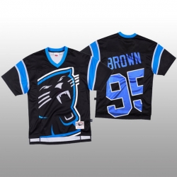 NFL Carolina Panthers 95 Derrick Brown Black Men Mitchell  26 Nell Big Face Fashion Limited NFL Jersey