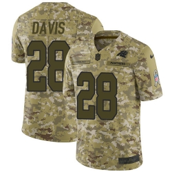 Nike Carolina Panthers 28 Mike Davis Camo Men Stitched NFL Limited 2018 Salute To Service Jersey