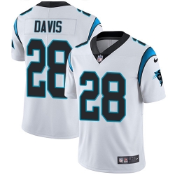 Nike Carolina Panthers 28 Mike Davis White Men Stitched NFL Vapor Untouchable Limited Jersey