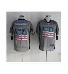 Nike Carolina Panthers 59 Luke Kuechly grey Elite USA Flag Fashion NFL Jersey