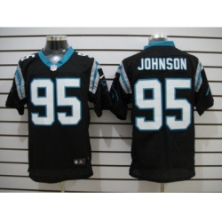 Nike Carolina Panthers 95 Charles Johnson Black Elite NFL Jersey