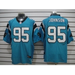 Nike Carolina Panthers 95 Charles Johnson Blue Elite NFL Jerseys