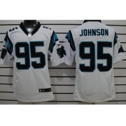 Nike Carolina Panthers 95 Charles Johnson White Elite NFL Jersey
