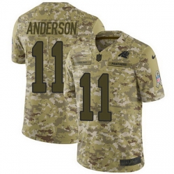 Nike Panthers 11 Robby Anderson Camo Men Stitched NFL Limited 2018 Salute To Service Jersey