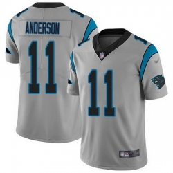 Nike Panthers 11 Robby Anderson Silver Men Stitched NFL Limited Inverted Legend Jersey