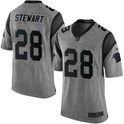 Nike Panthers #28 Jonathan Stewart Gray Mens Stitched NFL Limited Gridiron Gray Jersey