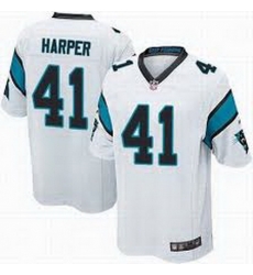 Nike Panthers #41 Roman Harper White Mens Stitched NFL Elite Jersey