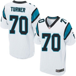 Nike Panthers #70 Trai Turner White Mens Stitched NFL Elite Jersey