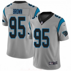 Nike Panthers 95 Derrick Brown Silver Men Stitched NFL Limited Inverted Legend Jersey