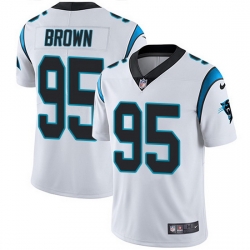 Nike Panthers 95 Derrick Brown White Men Stitched NFL Vapor Untouchable Limited Jersey