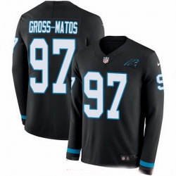 Nike Panthers 97 Yetur Gross Matos Black Team Color Men Stitched NFL Limited Therma Long Sleeve Jersey