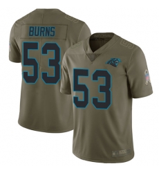 Panthers 53 Brian Burns Olive Men Stitched Football Limited 2017 Salute To Service Jersey