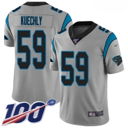 Panthers 59 Luke Kuechly Silver Men Stitched Football Limited Inverted Legend 100th Season Jersey