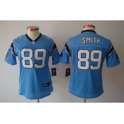 Nike Carolina Panthers #89 Steve Smith Blue[Women Limited Jerseys]