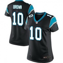 Nike Panthers #10 Corey Brown Black Team Color Womens Stitched NFL Elite Jersey