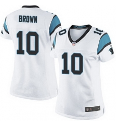 Nike Panthers #10 Philly Brown White Team Color Women Stitched NFL Jersey