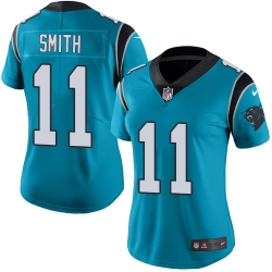 Nike Panthers #11 Torrey Smith Blue Womens Stitched NFL Limited Rush Jersey