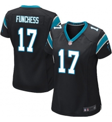 Nike Panthers #17 Devin Funchess Black Team Color Women Stitched NFL Jersey