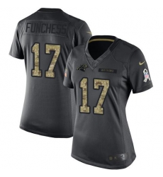 Nike Panthers #17 Devin Funchess Black Womens Stitched NFL Limited 2016 Salute to Service Jersey