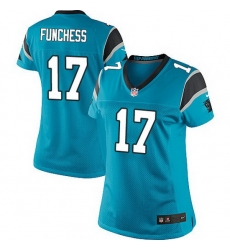 Nike Panthers #17 Devin Funchess Blue Team Color Women Stitched NFL Jersey