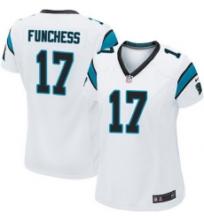 Nike Panthers #17 Devin Funchess White Team Color Women Stitched NFL Jersey