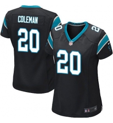 Nike Panthers #20 Kurt Coleman Black Team Color Womens Stitched NFL Elite Jersey