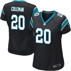 Nike Panthers #20 Kurt Coleman Black Team Color Womens Stitched NFL Elite Jersey