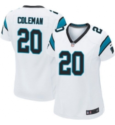 Nike Panthers #20 Kurt Coleman White Womens Stitched NFL Elite Jersey