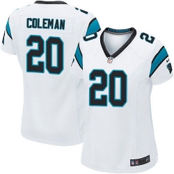 Nike Panthers #20 Kurt Coleman White Womens Stitched NFL Elite Jersey
