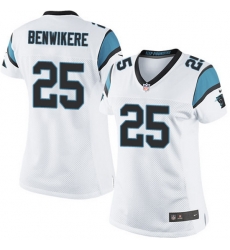 Nike Panthers #25 Bene Benwikere White Team Color Women Stitched NFL Jersey