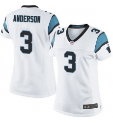 Nike Panthers #3 Derek Anderson White Team Color Women Stitched NFL Jersey