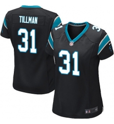 Nike Panthers #31 Charles Tillman Black Team Color Women Stitched NFL Jersey
