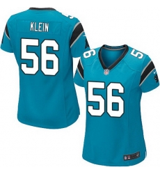 Nike Panthers #56 A.J. Klein Blue Team Color Women Stitched NFL Jersey