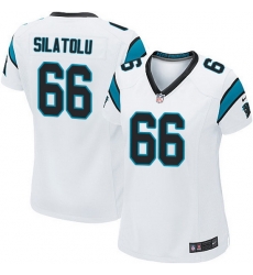 Nike Panthers #66 Amini Silatolu White Team Color Women Stitched NFL Jersey