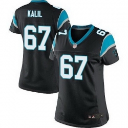 Nike Panthers #67 Ryan Kalil Black Team Color Womens Stitched NFL Elite Jersey