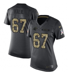 Nike Panthers #67 Ryan Kalil Black Womens Stitched NFL Limited 2016 Salute to Service Jersey