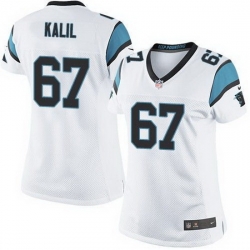 Nike Panthers #67 Ryan Kalil White Womens Stitched NFL Elite Jersey