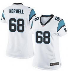 Nike Panthers #68 Andrew Norwell White Team Color Women Stitched NFL Jersey