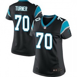 Nike Panthers #70 Trai Turner Black Team Color Womens Stitched NFL Elite Jersey
