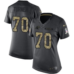 Nike Panthers #70 Trai Turner Black Womens Stitched NFL Limited 2016 Salute to Service Jersey